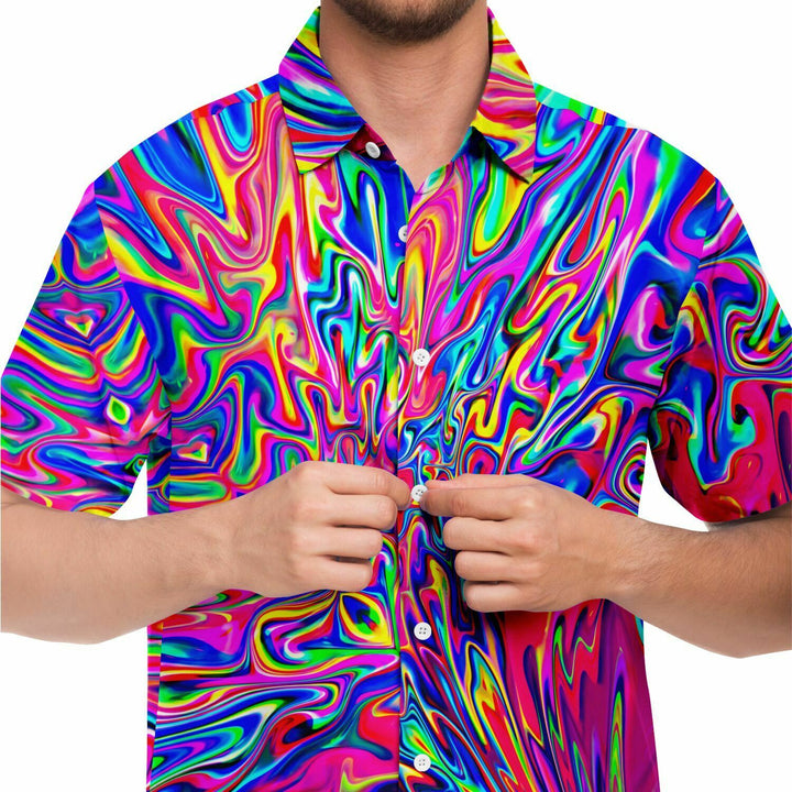 SONIC BLOOMING Short Sleeve Button Down Shirt | Psychedelic Pour House