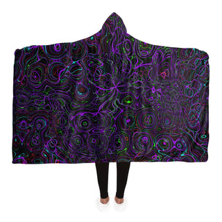 PURPLE LINES Hooded Blanket - HUBERT S