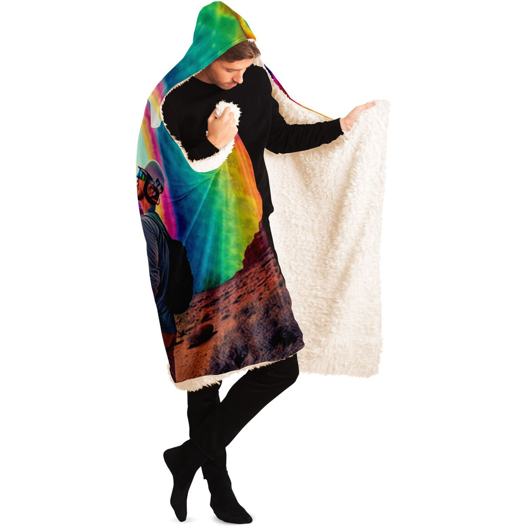 RAINBOW DAY Hooded Blanket | ACIDMATH AI