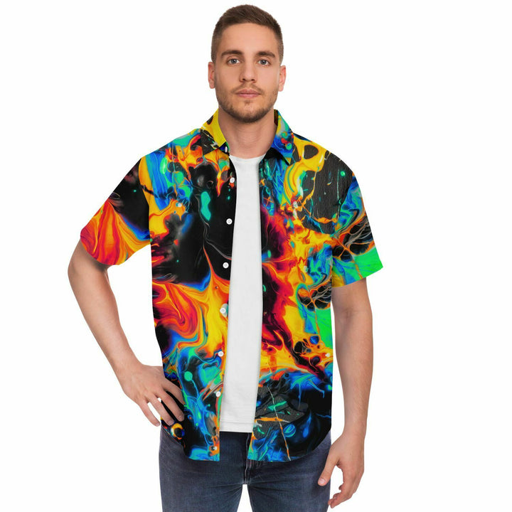 WASTED TIMES Short Sleeve Button Down Shirt -GEOGLYSER