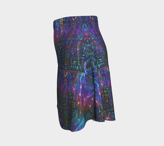CYBERPUNK EGYPiTAN GLYPH GLITTED FLARE SKIRT