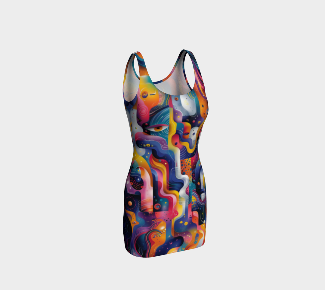 ACID DRIP BODYCON DRESS  | ACIDMATH AI