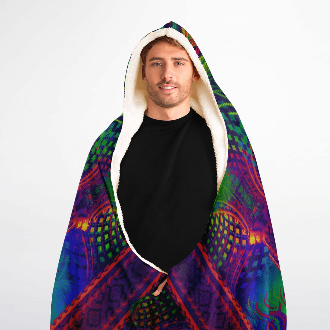 PADWAN Hooded Blanket Micro Fleece - SALVIA DROID