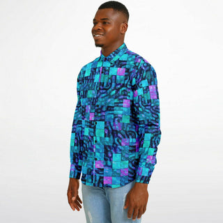 HYPERCUBE Long Sleeve Button Down Shirt - AOP | ARTDESIGNWORKS