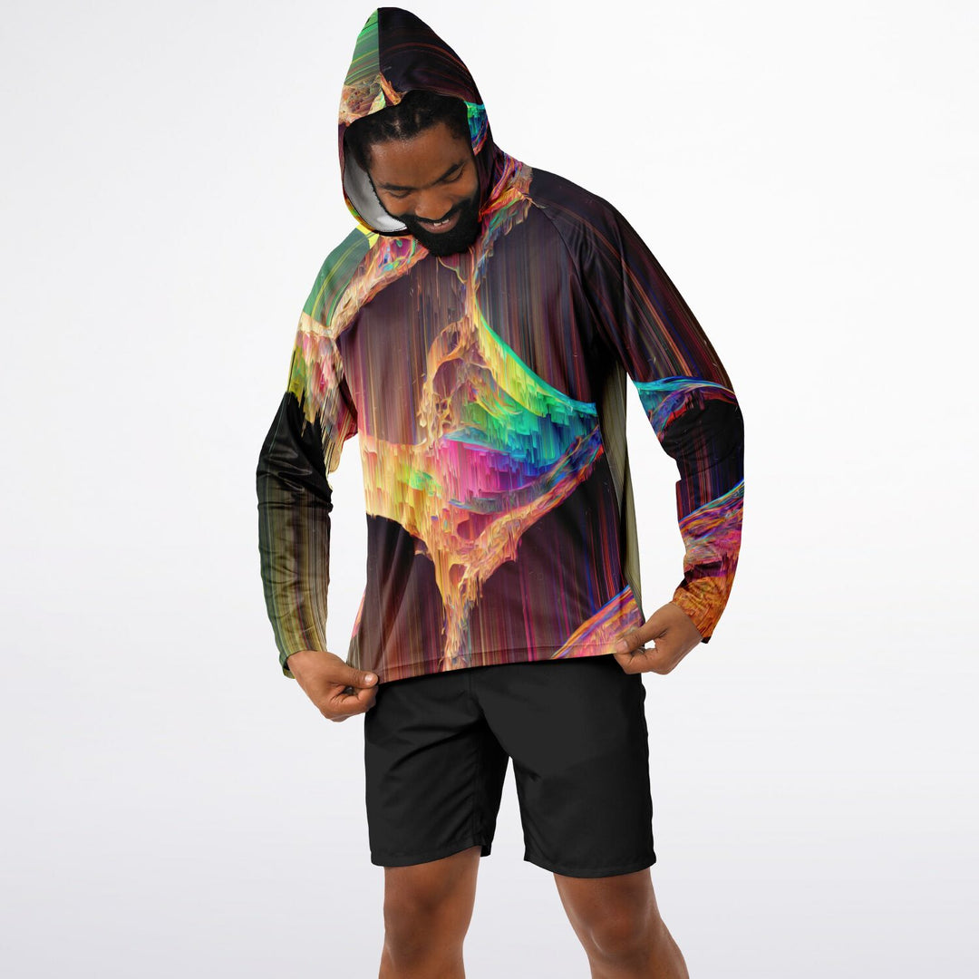 FILAMENT Men's Long Sleeve Hooded Performance Shirt - PSYCHEDELIC POUR HOUSE