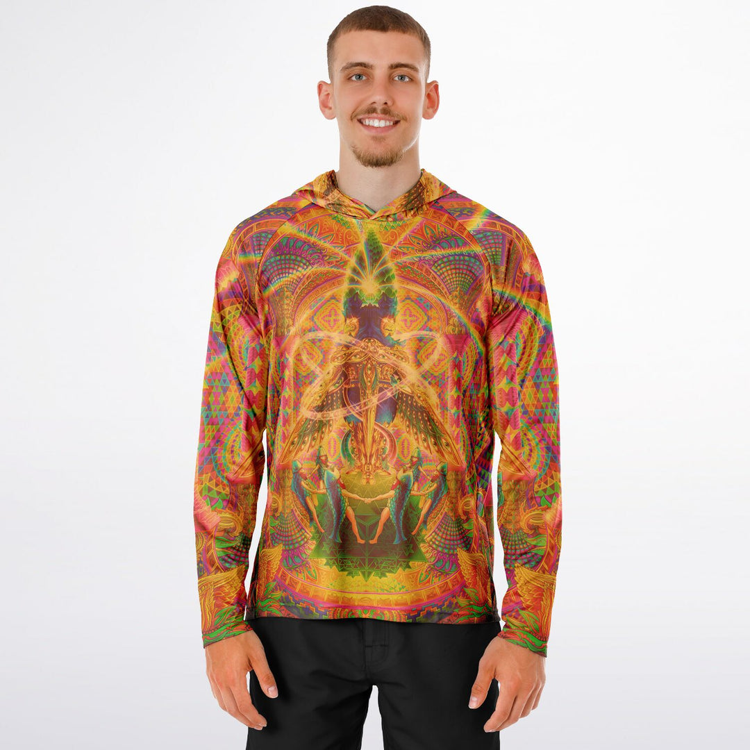 DEATH BY ASTONISHMENT Men's Long Sleeve Hooded Performance Shirt - AOP