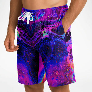 PSYCHEDELIC RADIATION Fashion Long Shorts | PSYCHEDELIC POUR HOUSE