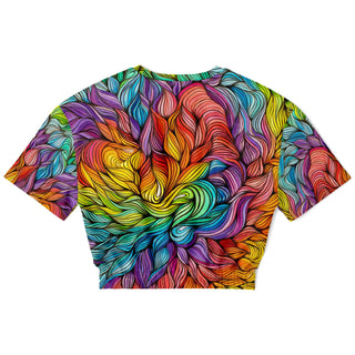 ALL LOVE Fashion Cropped Short Sleeve Sweatshirt - ARTFOOL