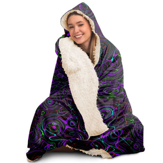 PURPLE LINES Hooded Blanket - HUBERT S