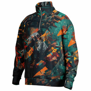 ZEBRA CAMO Heavyweight Oversized Quarter Zip Sweatshirt