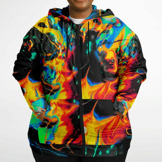 Athletic Plus-size Ziphoodie - AOP