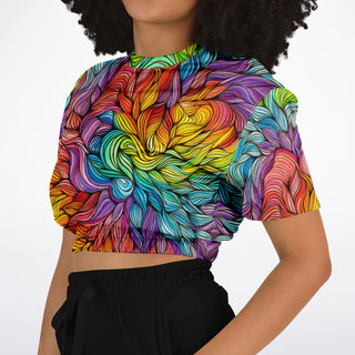 ALL LOVE Fashion Cropped Short Sleeve Sweatshirt - ARTFOOL