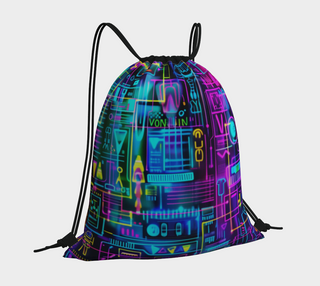 hieroglyph drawstring bag