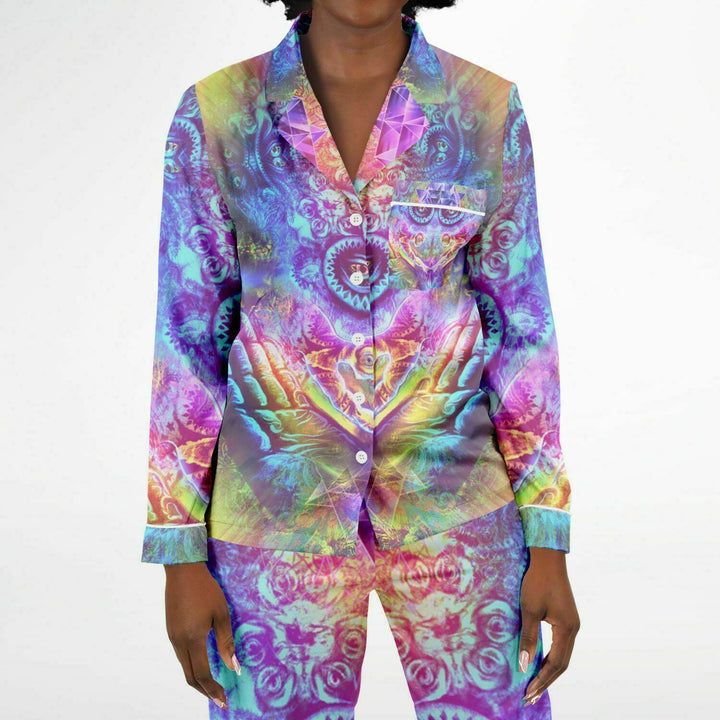 BUTTERLY Women's Satin Pajamas -| SALVIA DROID