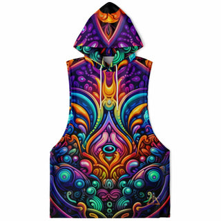 COSMIC DRIFTER Drop Armhole Hoodie | ACIDMATH AI