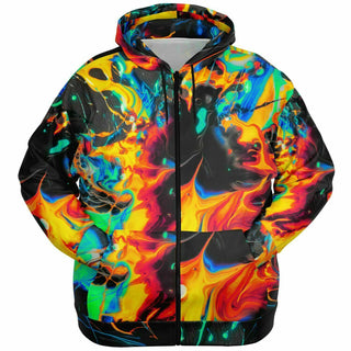 Athletic Plus-size Ziphoodie - AOP