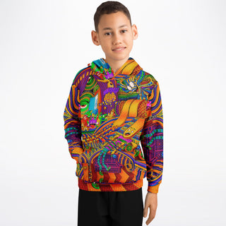 CONDUCTOR OF CONSCIOUSNESS Athletic Kids Hoodie - SALVIA DROID