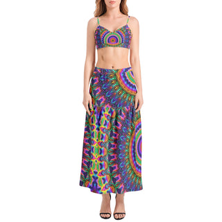 TRANCE Bralette Top and High Slit Thigh Skirt Set