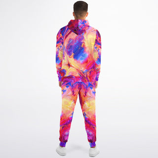 MAGENTA FLOWER Fashion Ziphoodie & Jogger - AOP | ARTDESIGNWORKS