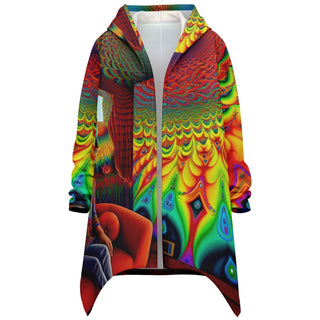 PLASTIC BURNING Heavyweight Elongated Cloak - SALVIA DROID x ACIDMATH AI