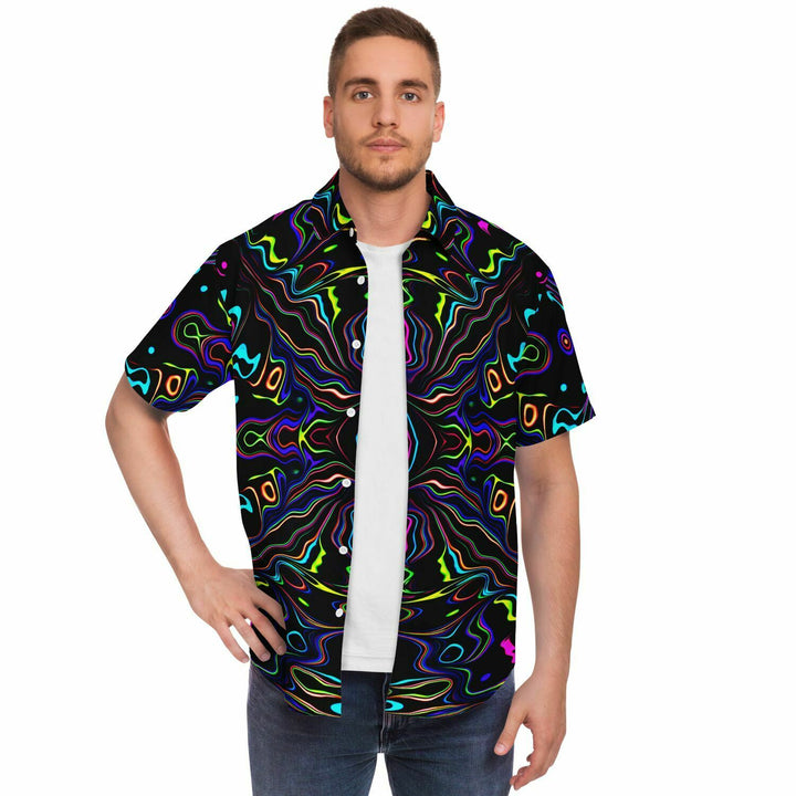 WONKY VISION Short Sleeve Button Down Shirt  | Psychedelic Pour House