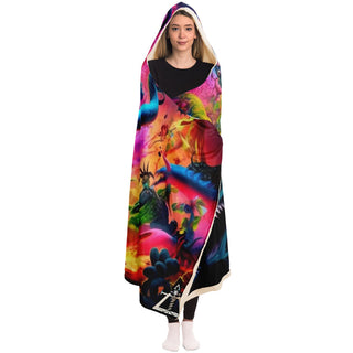 BATTLE FRIENDS Hooded Blanket - ACIDMATH AI