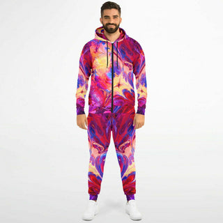 MAGENTA FLOWER Fashion Ziphoodie & Jogger - AOP | ARTDESIGNWORKS