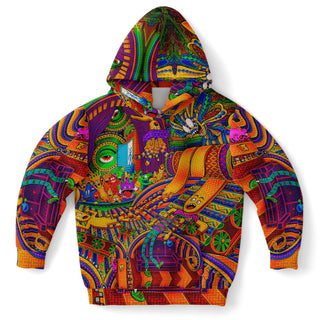 CONDUCTOR OF CONSCIOUSNESS Athletic Kids Hoodie - SALVIA DROID