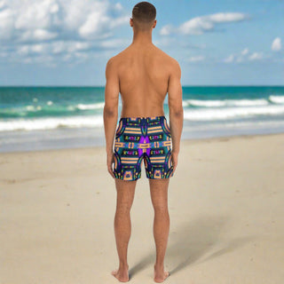 ZEN CODES Swim Trunks Men - SALVIA DROID