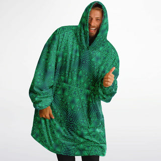 GREEN GEOMETRIC Snug Hoodie - ARTDESIGNWORKS