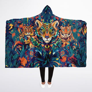 TIGER LOVE Hooded Blanket Sherpa