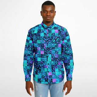 HYPERCUBE Long Sleeve Button Down Shirt - AOP | ARTDESIGNWORKS