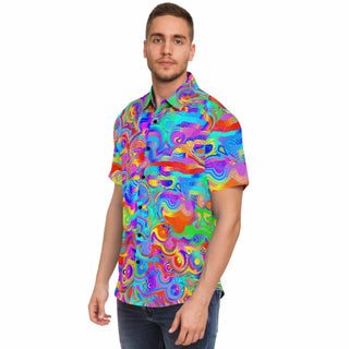 FLORAL TRIP Short Sleeve Button Down Shirt - AOP | ARTDESIGNWORKS