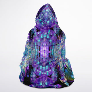 CRYSTALIDS Hooded Blanket Sherpa - ACIDMATH AI