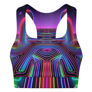 RAINBOW ROAD Padded Sports Bra - ACIDMATH AI