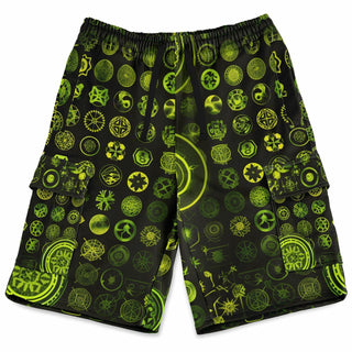 green glyphs Heavyweight Cargo Shorts