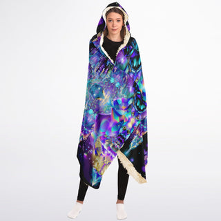 CRYSTALIDS Hooded Blanket Sherpa - ACIDMATH AI