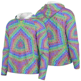 GRIDLOCK Men's Long Sleeve Hooded Performance Shirt - PSYCHEDELIC POUR HOUSE