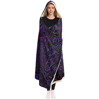 PURPLE LINES Hooded Blanket - HUBERT S