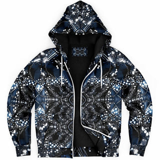 BLACK SNOWFLAKES Microfleece Ziphoodie