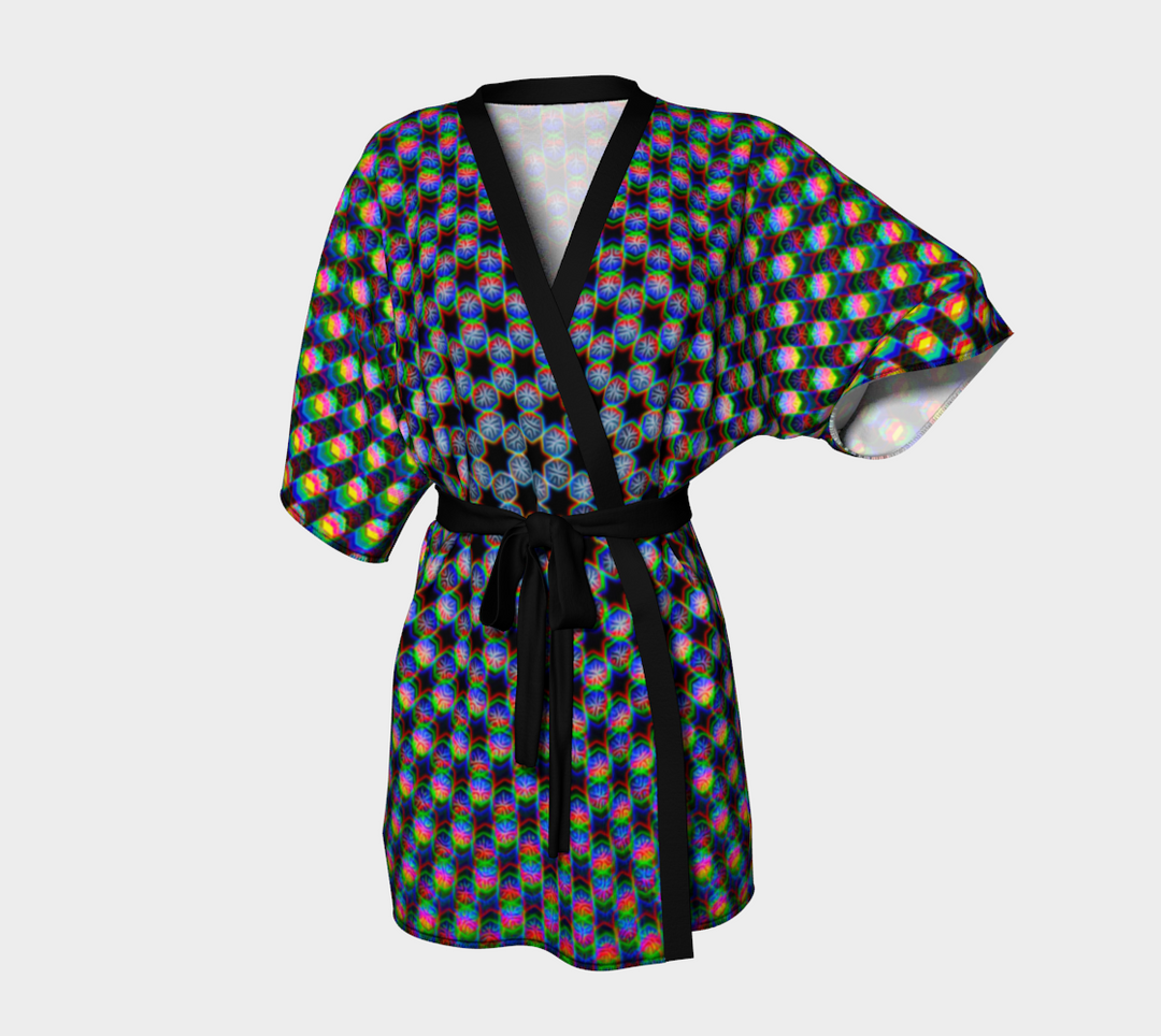 Black Stars & Hexagons | Kimono Robe | PatternNerd