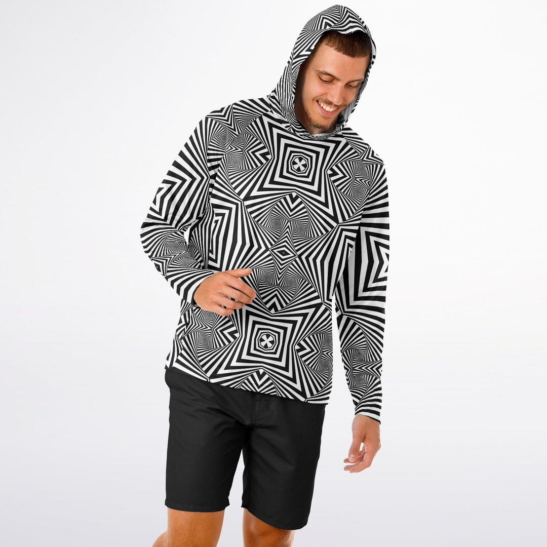 ZEBRA SKIN Men's Long Sleeve Hooded Performance Shirt