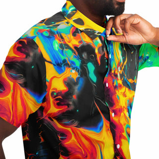 WASTED TIMES Short Sleeve Button Down Shirt -GEOGLYSER