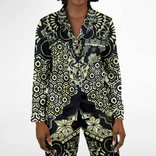 GEOMETRIC GOLD Women's Satin Pajamas - MIL ET UNE