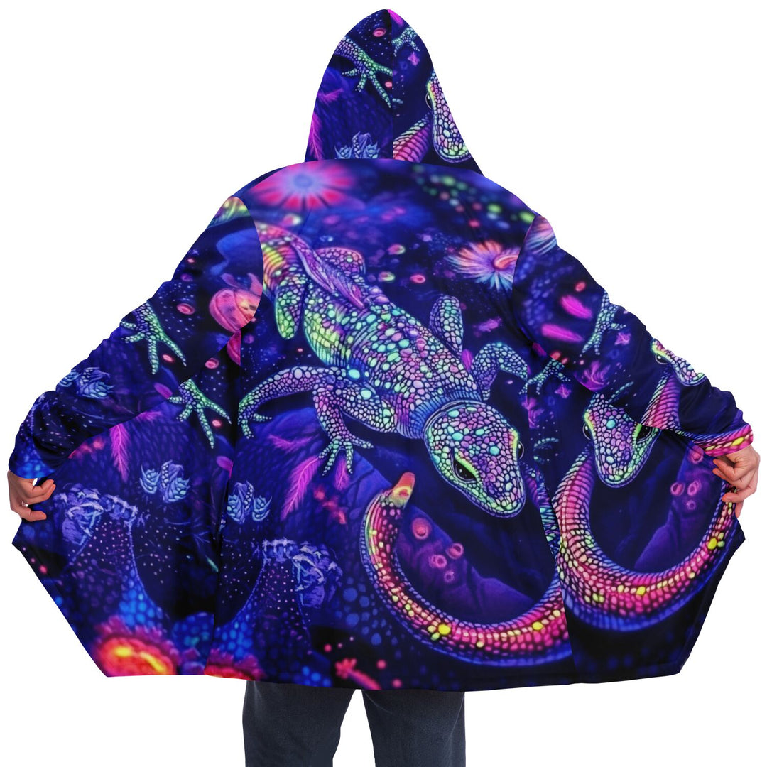 TRIP LIZARD Microfleece Cloak WITH BLACK FUR - ACIDMATH AI