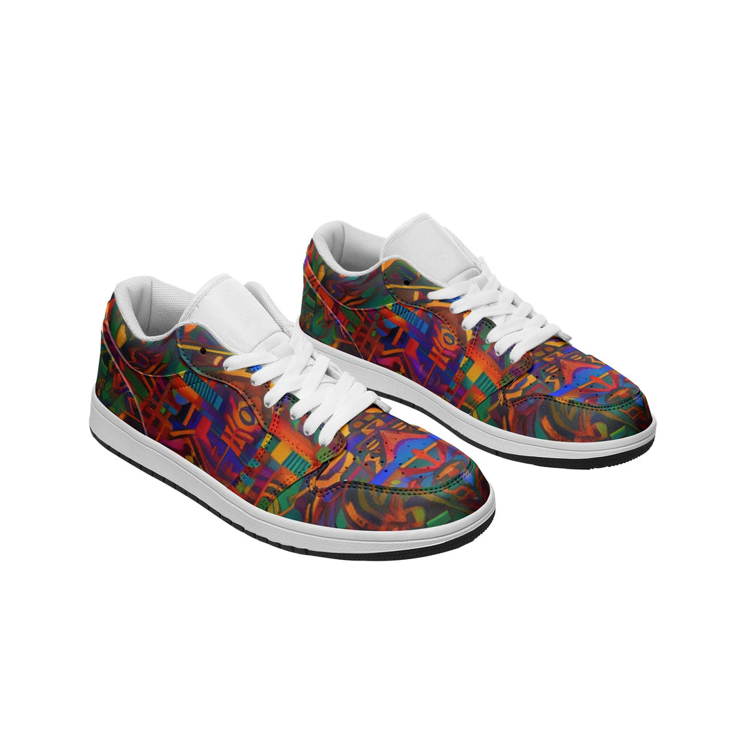STAINED GLASS Unisex Low Top Leather Sneakers