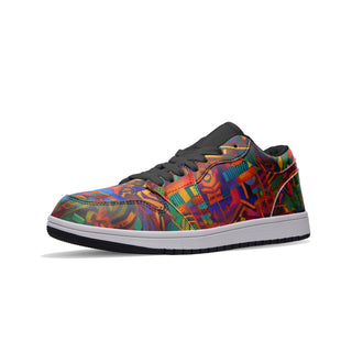 STAINED GLASS Unisex Low Top Leather Sneakers