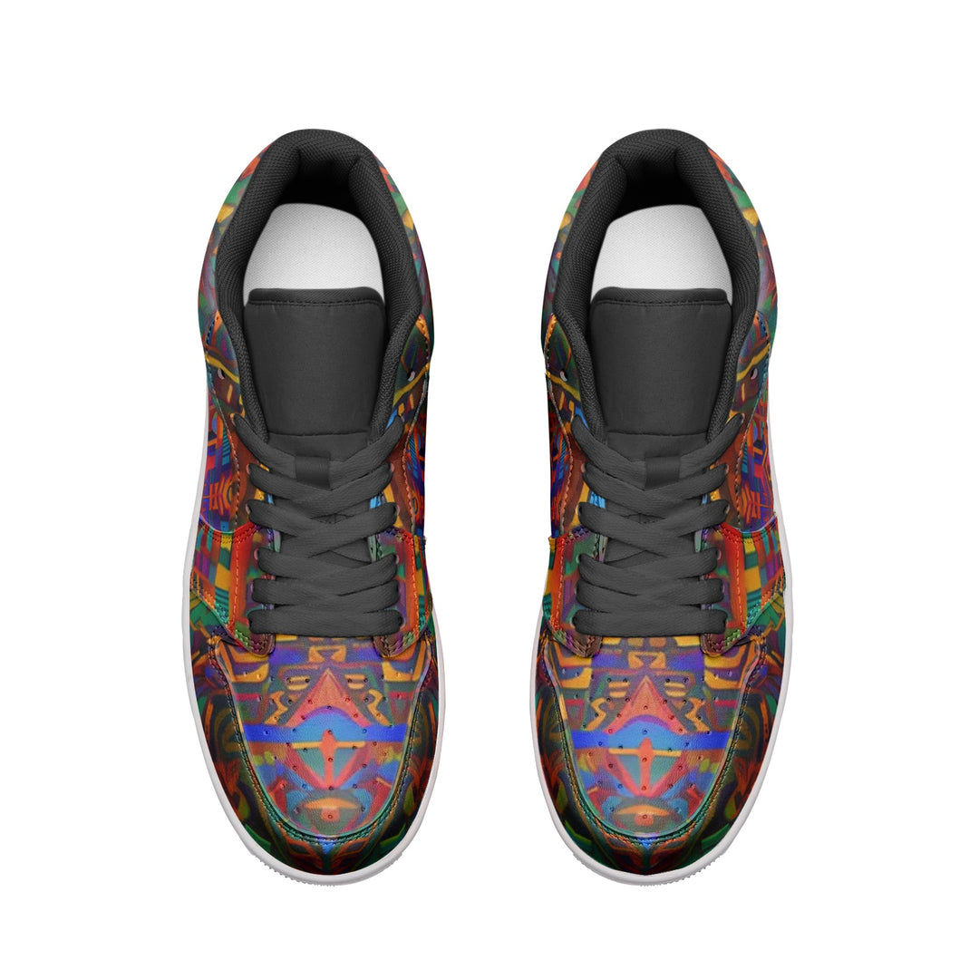STAINED GLASS Unisex Low Top Leather Sneakers