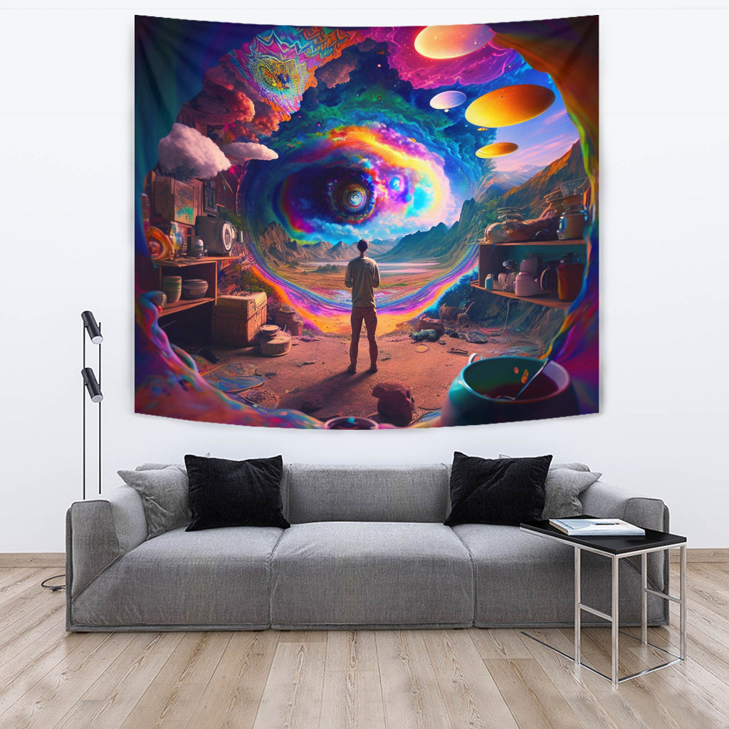 STANDING IN A PAINTING TAPESTRY | ACIDMATH AI