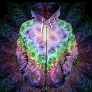 Psychedelic Bloom | Zip Up Hoodie | POLARIS